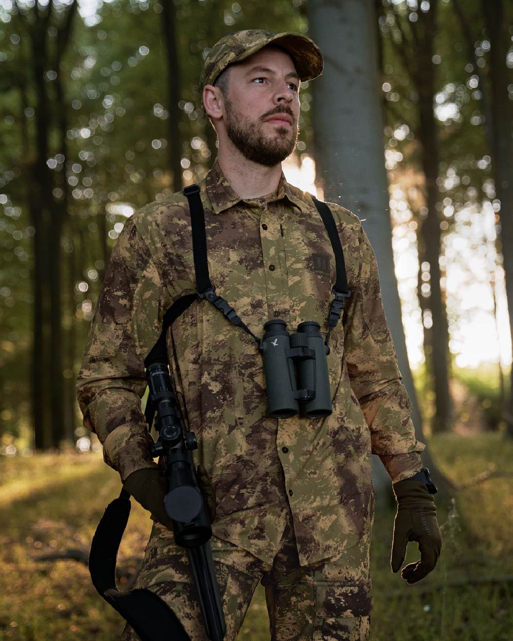 AXIS Forest Coloured Harkila Deer Stalker Camo Long Sleeve Shirt on outdoor background 
