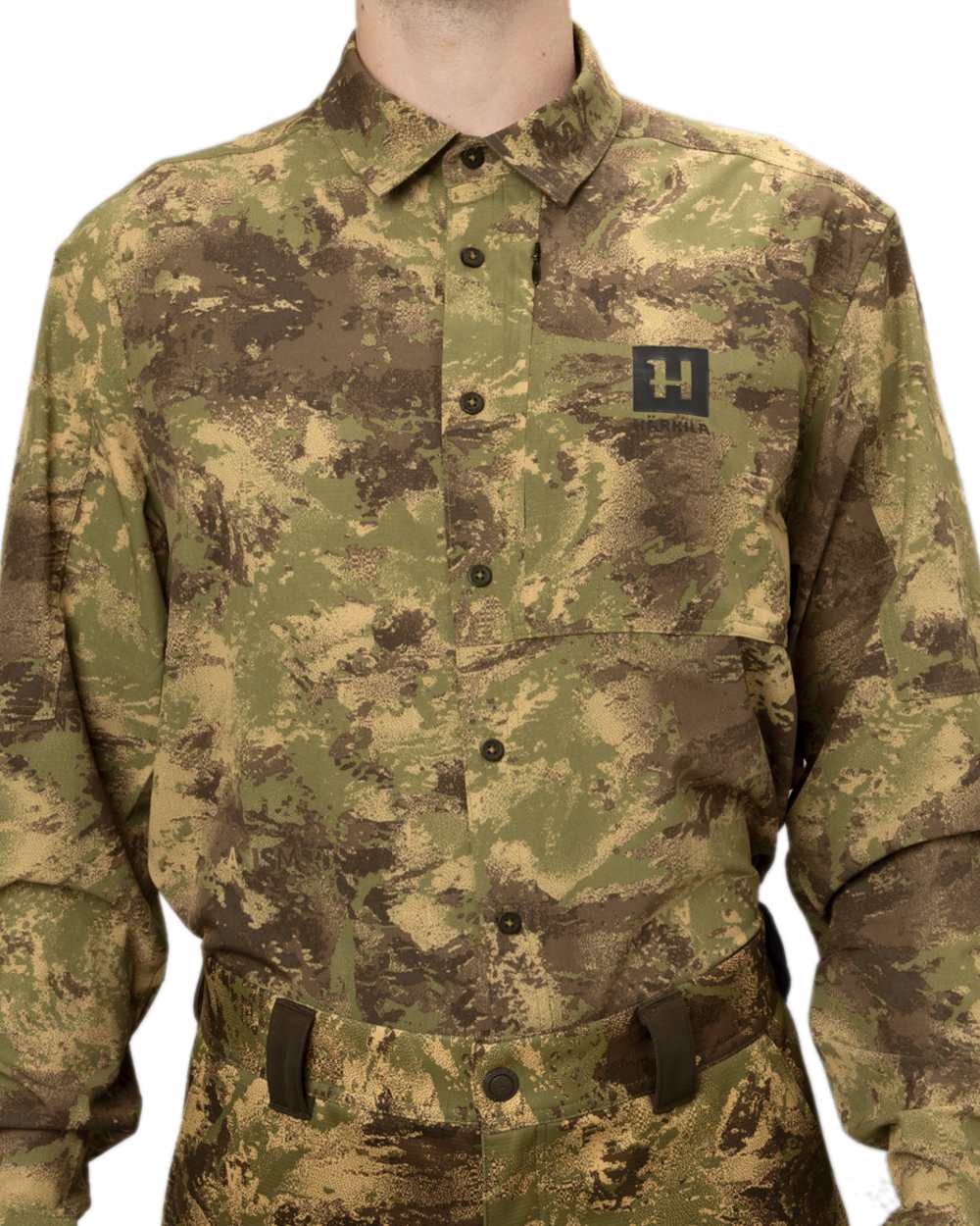AXIS Forest Coloured Harkila Deer Stalker Camo Long Sleeve Shirt on white background 
