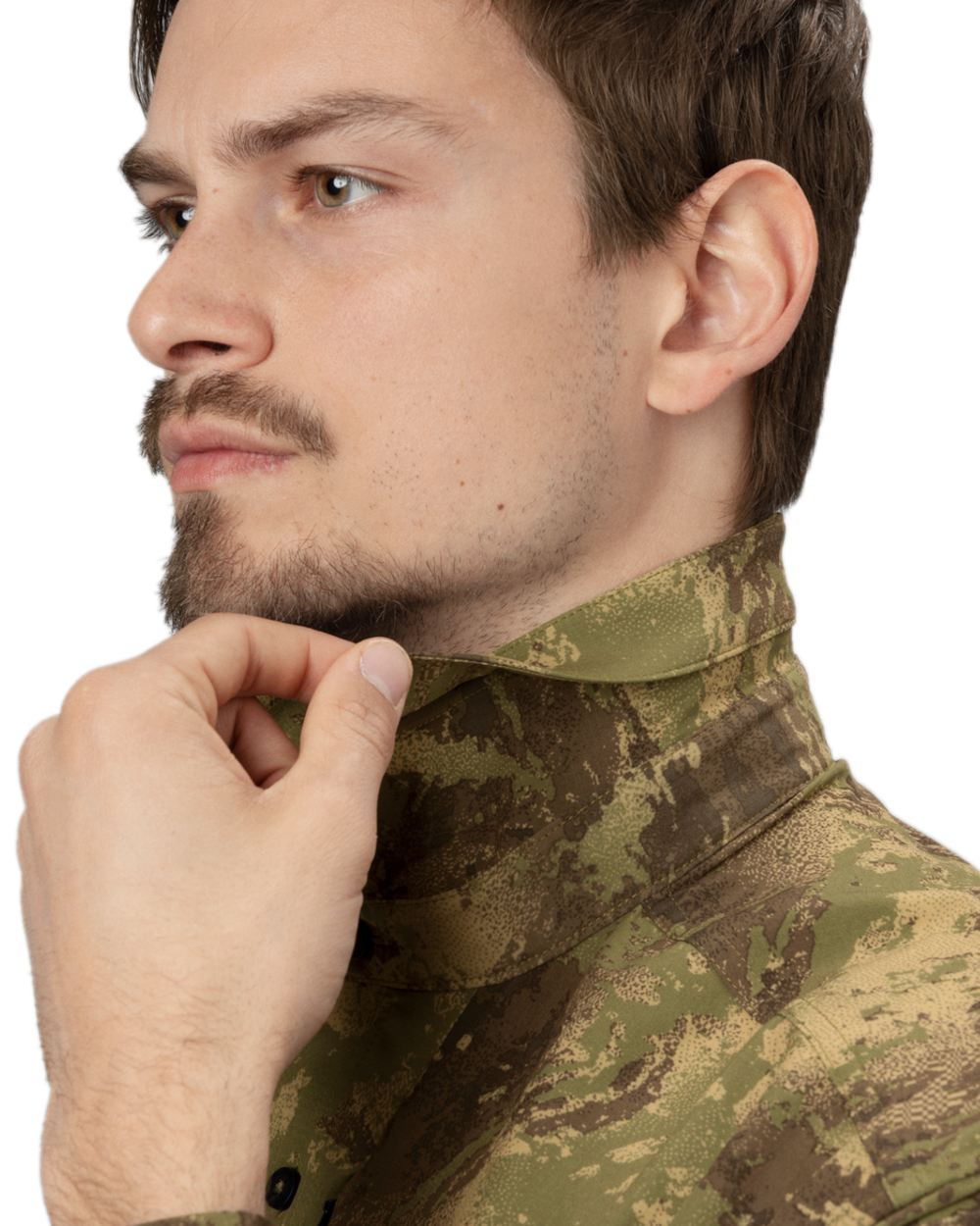 AXIS Forest Coloured Harkila Deer Stalker Camo Long Sleeve Shirt on white background 