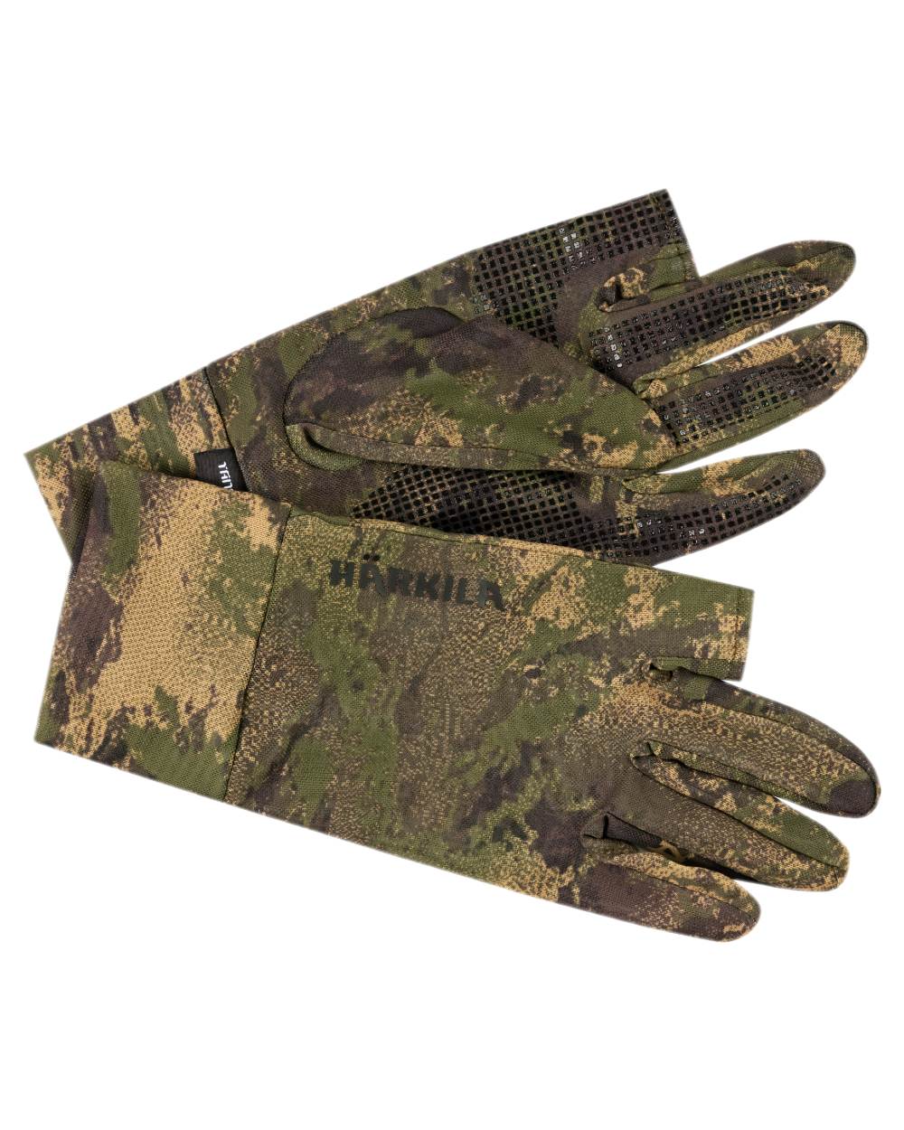 AXIS Forest coloured Harkila Deer Stalker Camo Mesh Gloves on white background 