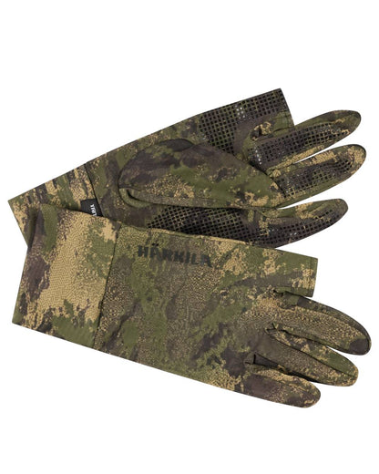 Axis Forest coloured Harkila Deer Stalker Camo Mesh Gloves on white background 