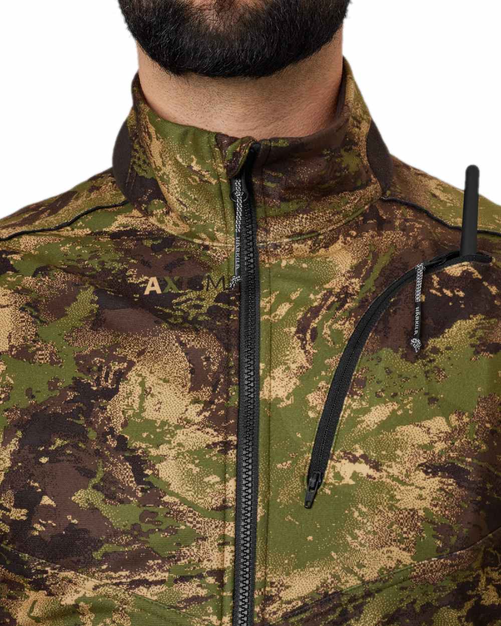 AXIS Forest Coloured Harkila Deer Stalker Camo WSP Fleece Jacket on white background 