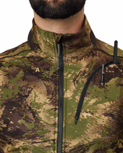 AXIS Forest Coloured Harkila Deer Stalker Camo WSP Fleece Jacket on white background 