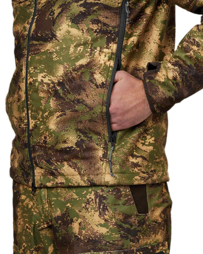 AXIS Forest Coloured Harkila Deer Stalker Camo WSP Fleece Jacket on white background 