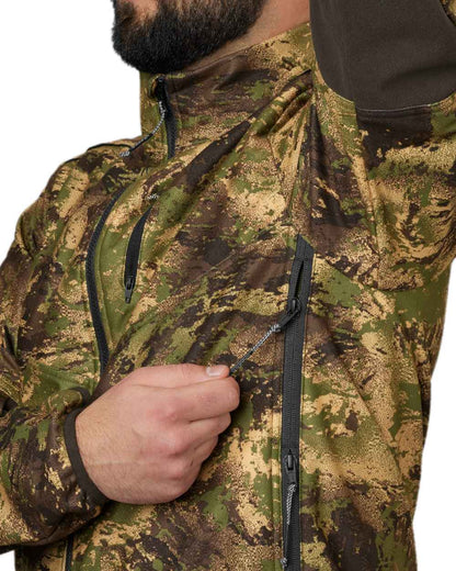 AXIS Forest Coloured Harkila Deer Stalker Camo WSP Fleece Jacket on white background 