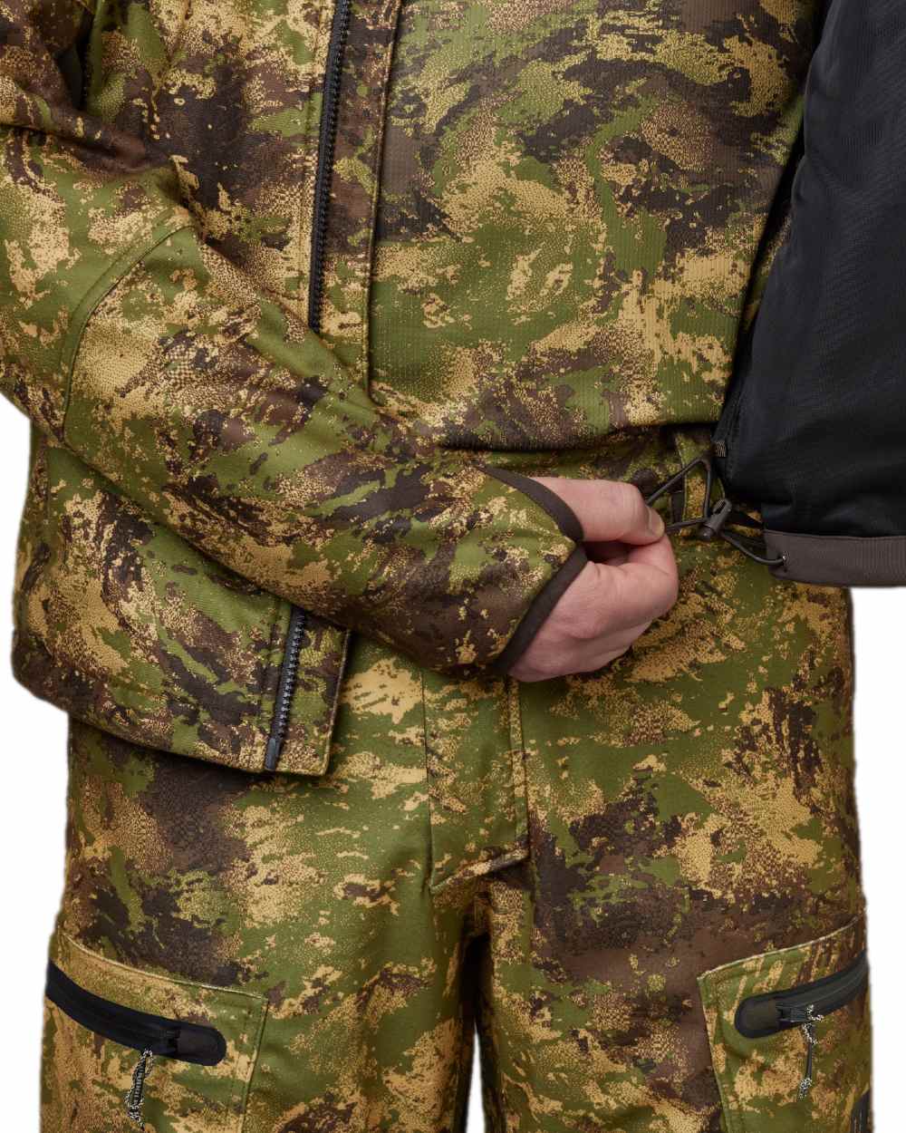 AXIS Forest Coloured Harkila Deer Stalker Camo WSP Fleece Jacket on white background 