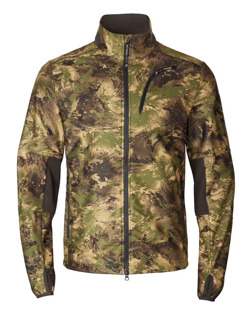 Axis Forest coloured Harkila Deer Stalker Camo WSP Fleece Jacket on white background 