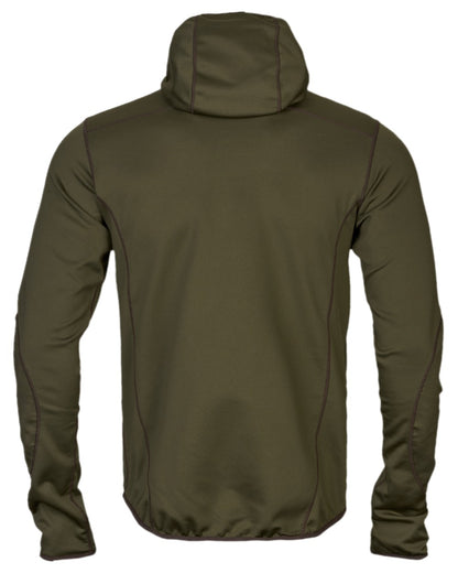 Willow Green Coloured Harkila Deer Stalker Full Zip Fleece Hoodie on white background 