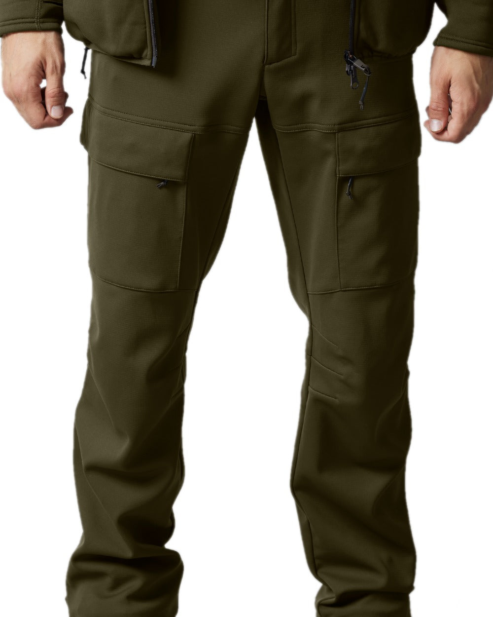 Willow Green Shadow Brown Coloured Harkila Deer Stalker Light Trousers on white background 