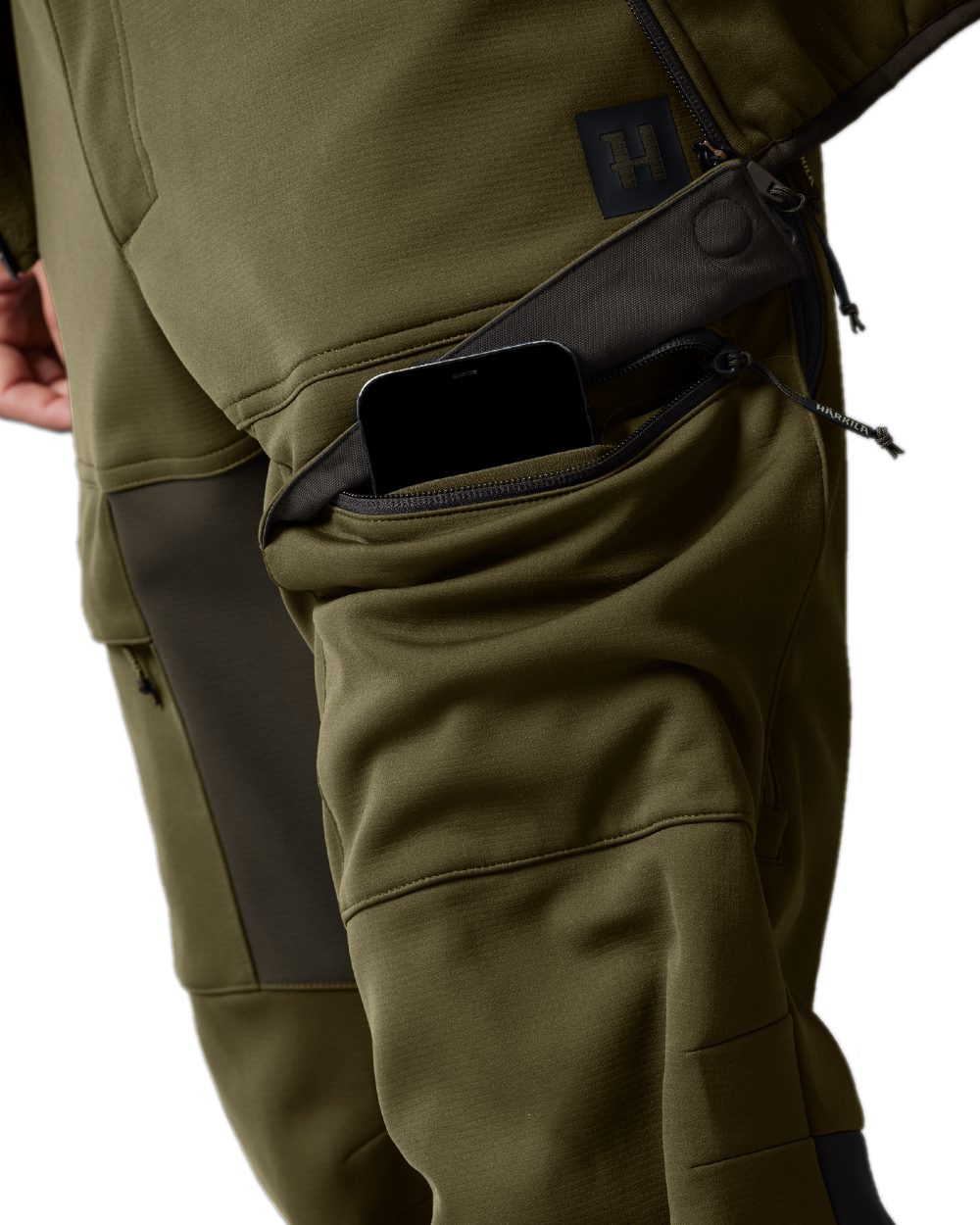 Willow Green Shadow Brown Coloured Harkila Deer Stalker Light Trousers on white background 