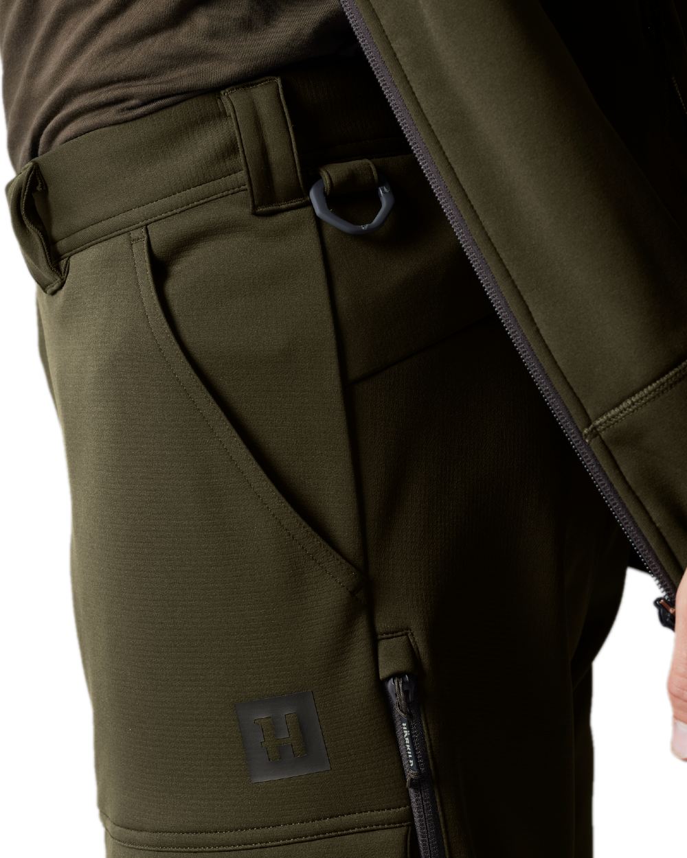 Willow Green Shadow Brown Coloured Harkila Deer Stalker Light Trousers on white background 