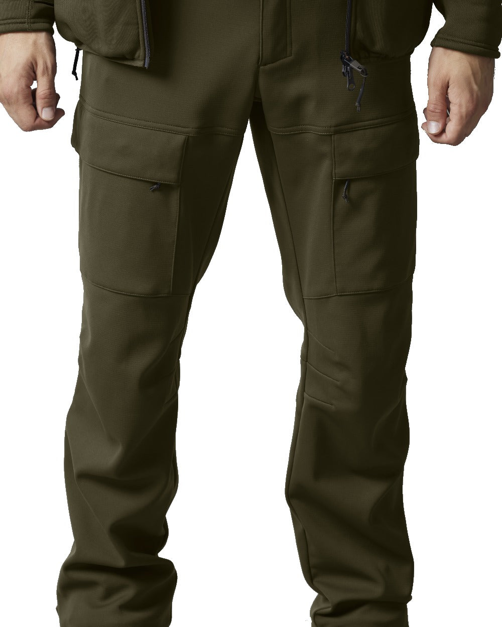 Willow Green Shadow Brown coloured Harkila Deer Stalker Light Trousers on white background 