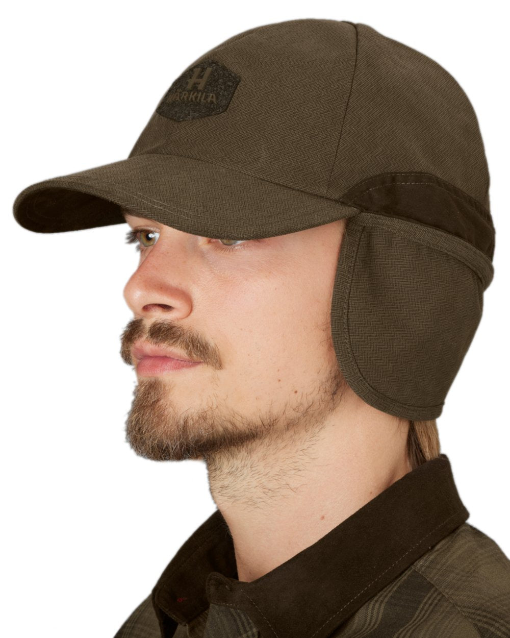 Willow Green Coloured Harkila Driven Hunt HSP Insulated Cap on white background 