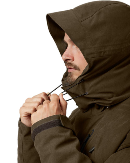 Willow Green Coloured Harkila Driven Hunt HWS Insulated Jacket on white background 