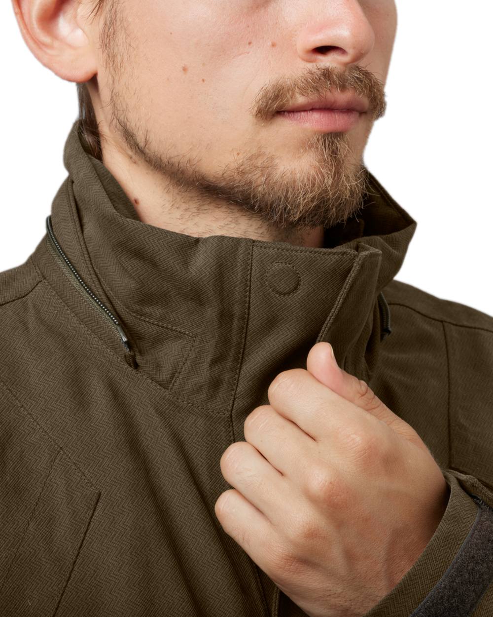 Willow Green Coloured Harkila Driven Hunt HWS Insulated Jacket on white background 