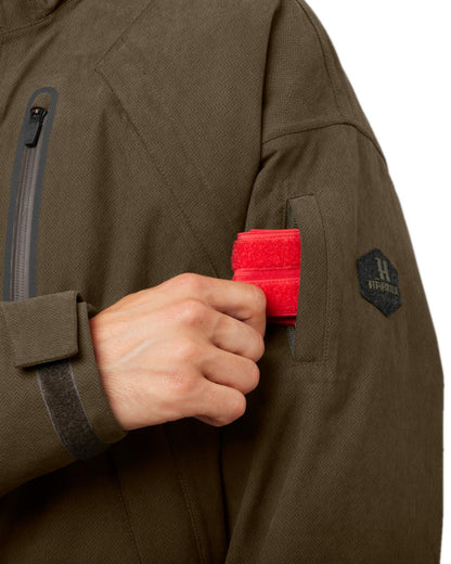 Willow Green Coloured Harkila Driven Hunt HWS Insulated Jacket on white background 