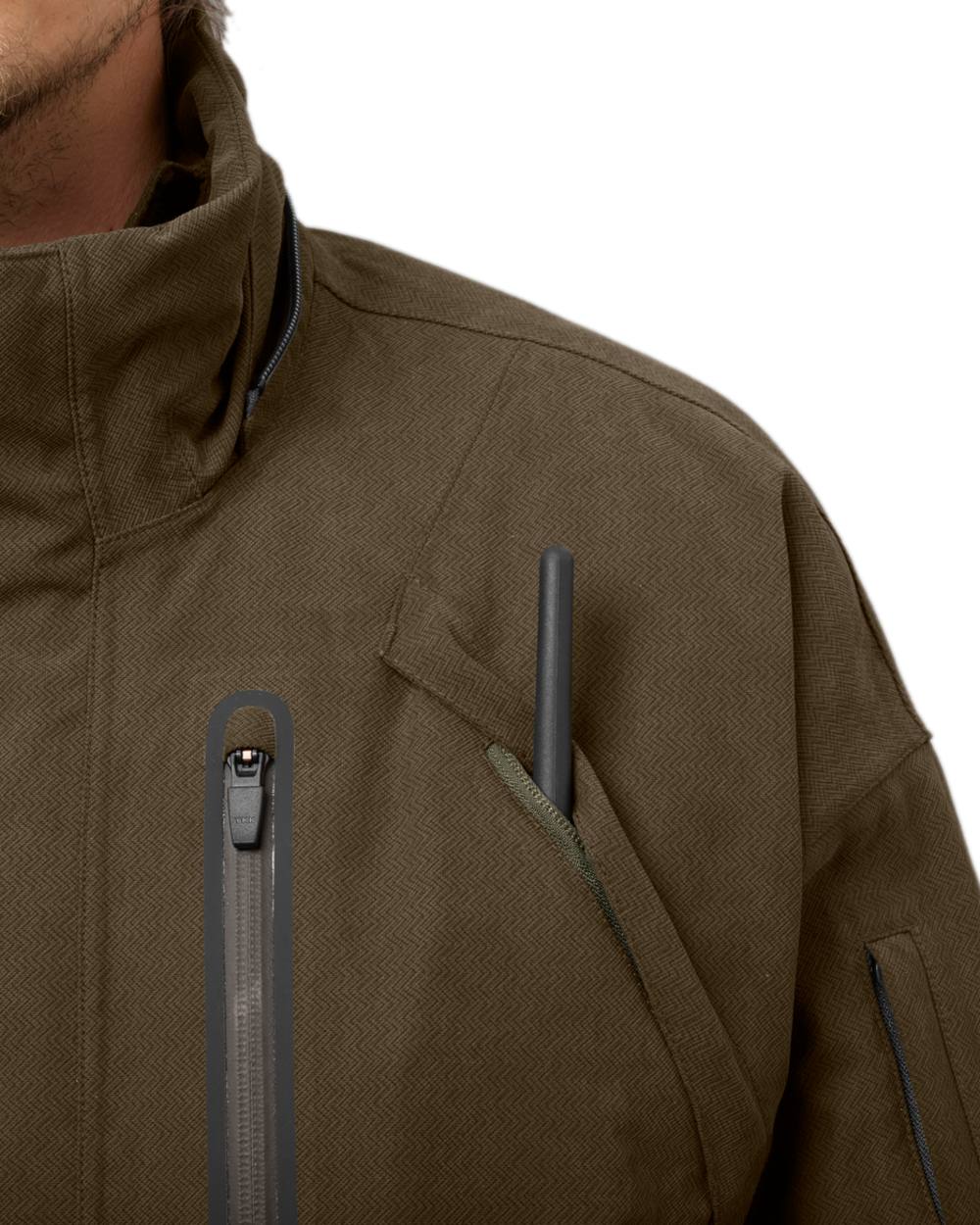 Willow Green Coloured Harkila Driven Hunt HWS Insulated Jacket on white background 