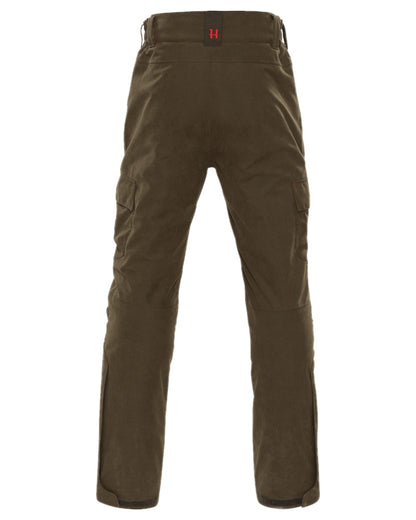 Willow Green Coloured Harkila Driven Hunt HWS Insulated Trousers on white background 