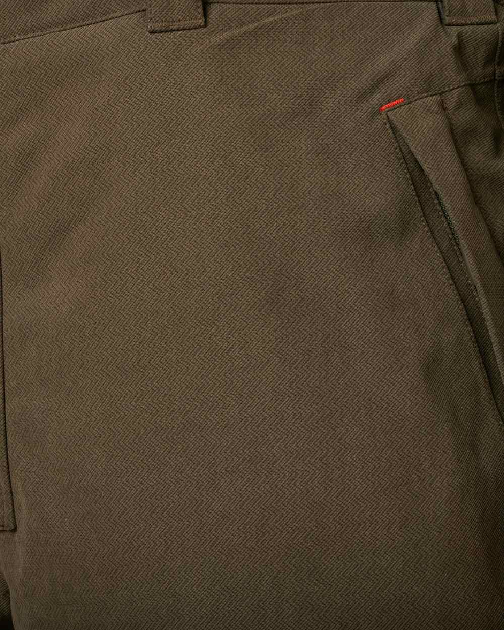 Willow Green Coloured Harkila Driven Hunt HWS Insulated Trousers on white background 