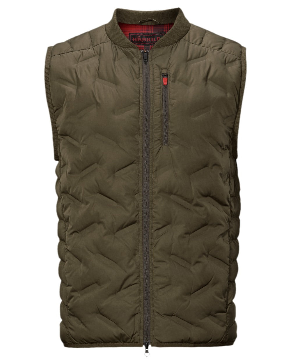 Willow Green Coloured Harkila Driven Hunt Insulated Waistcoat on white background 