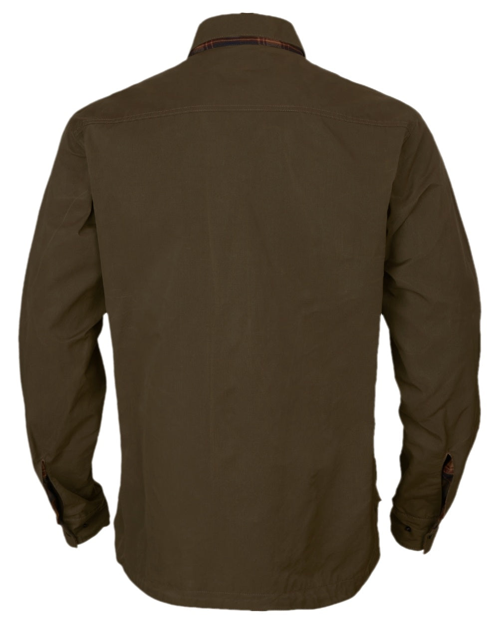 Dark Warm Olive Burgundy Coloured Harkila Eirik Reversible Shirt Jacket on white background 