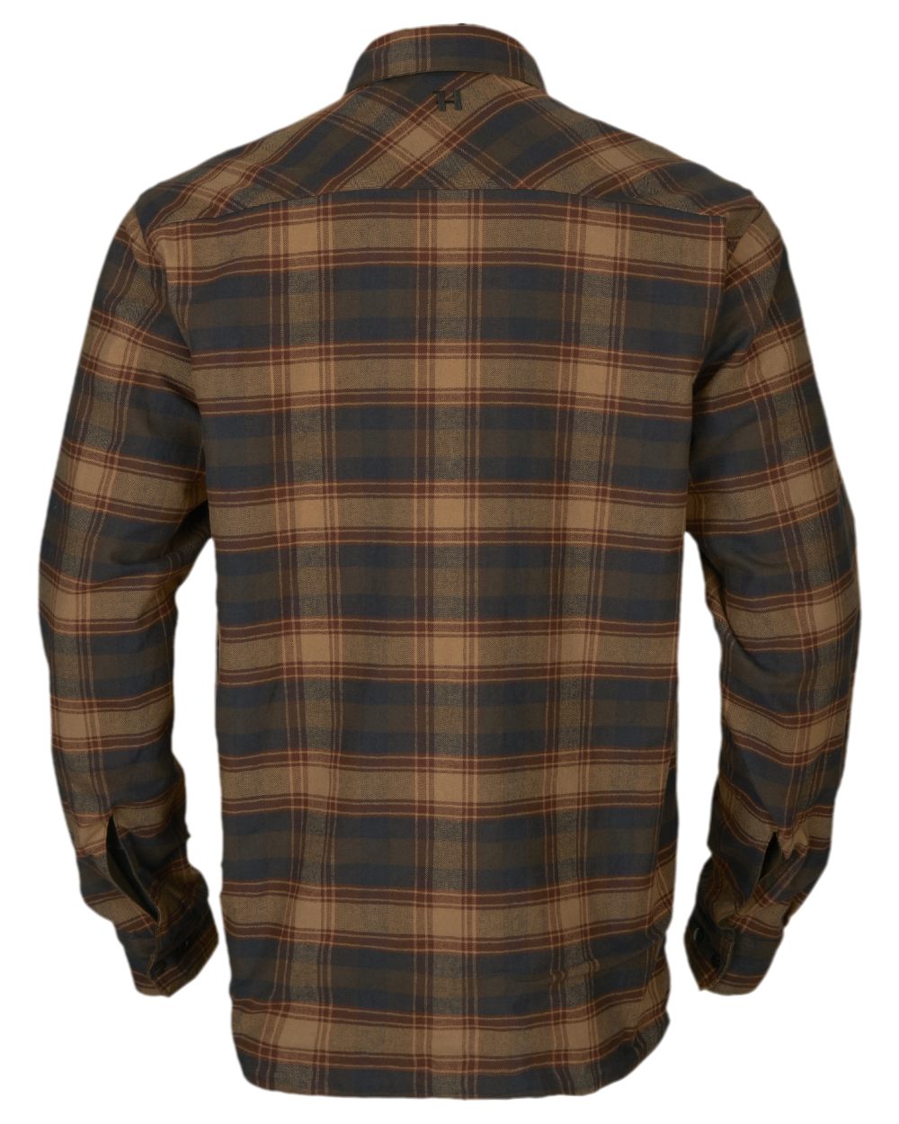 Dark Warm Olive Burgundy Coloured Harkila Eirik Reversible Shirt Jacket on white background 