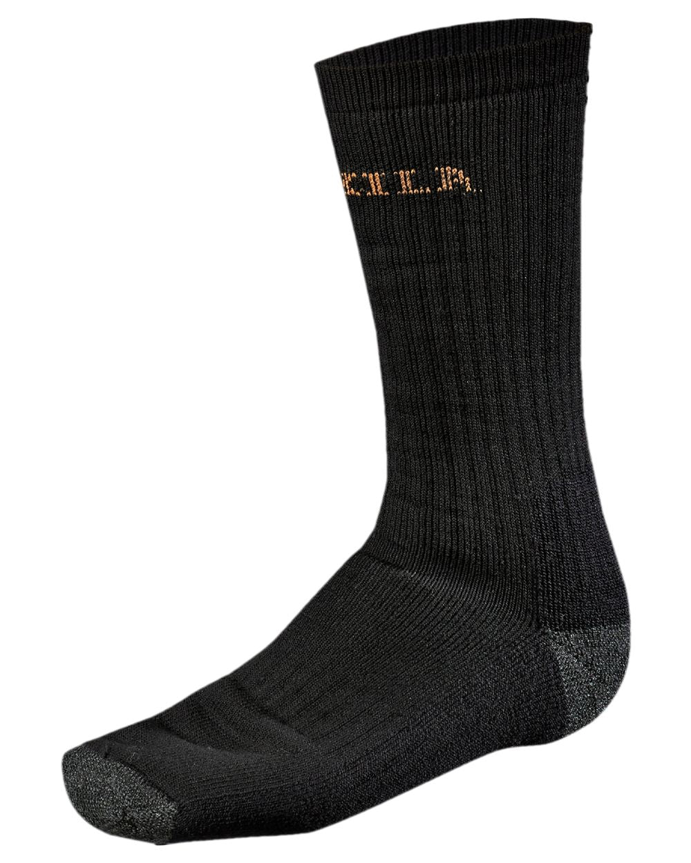 Black Coloured Harkila Expedition Sock on white background 