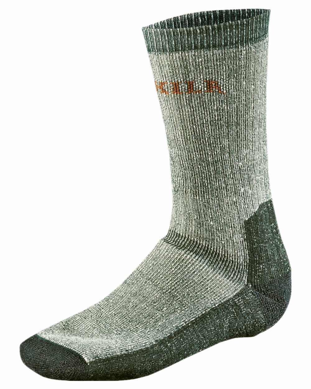 Grey Green Coloured Harkila Expedition Sock on white background 
