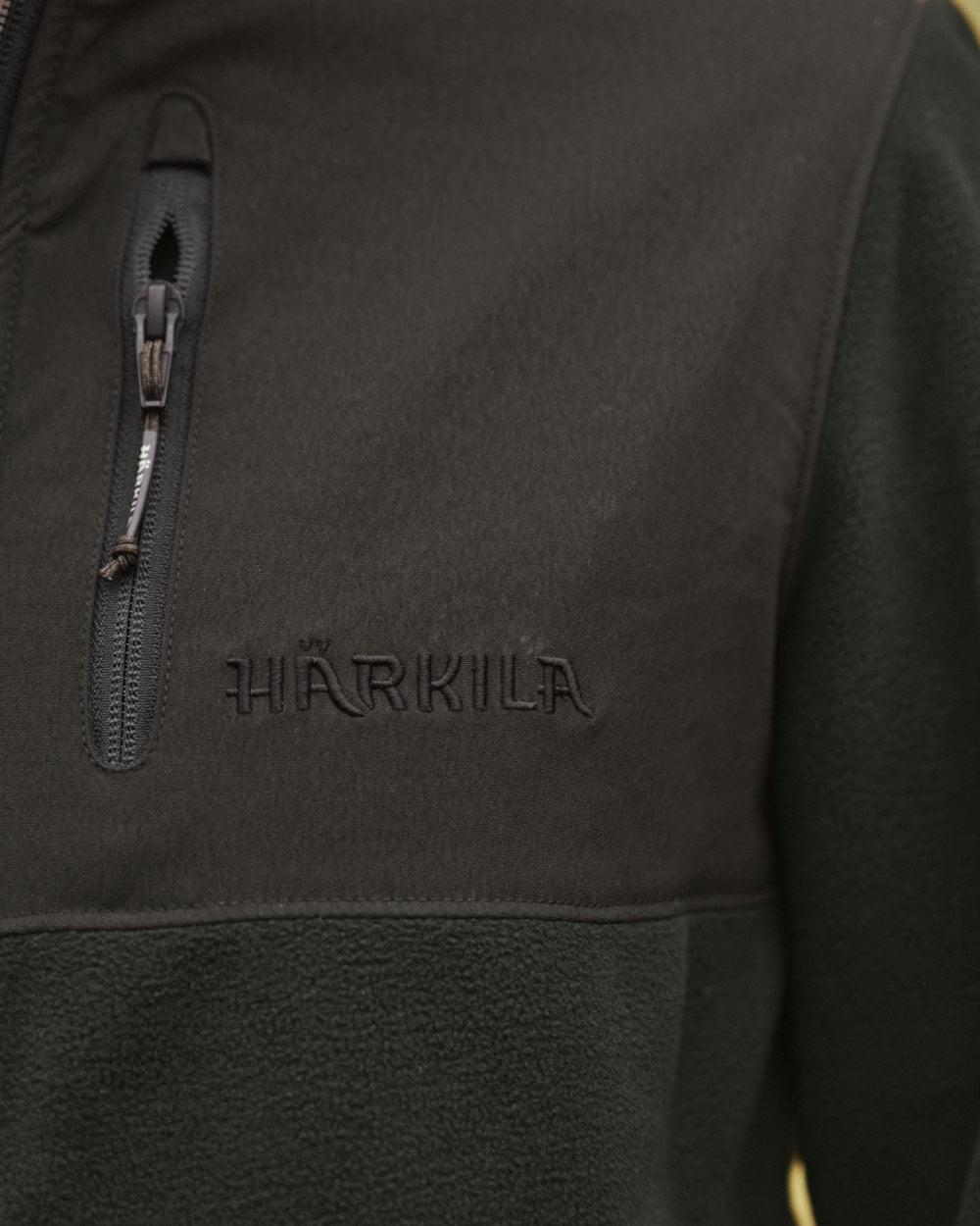 Jet Set Meteorite Coloured Harkila Fjell Fleece Jacket on forest background 