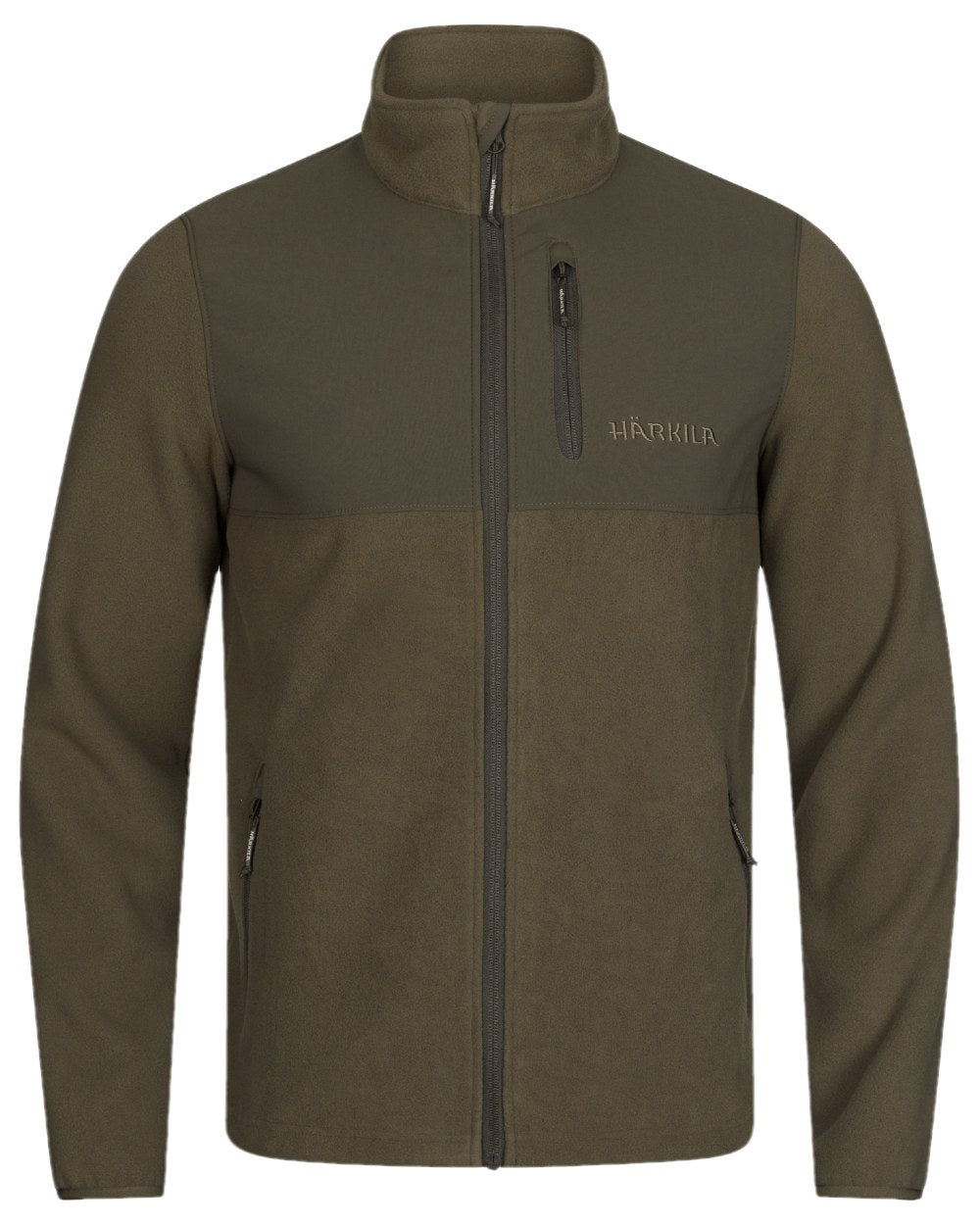 Light Willow Green Coloured Harkila Fjell Fleece Jacket on white background 