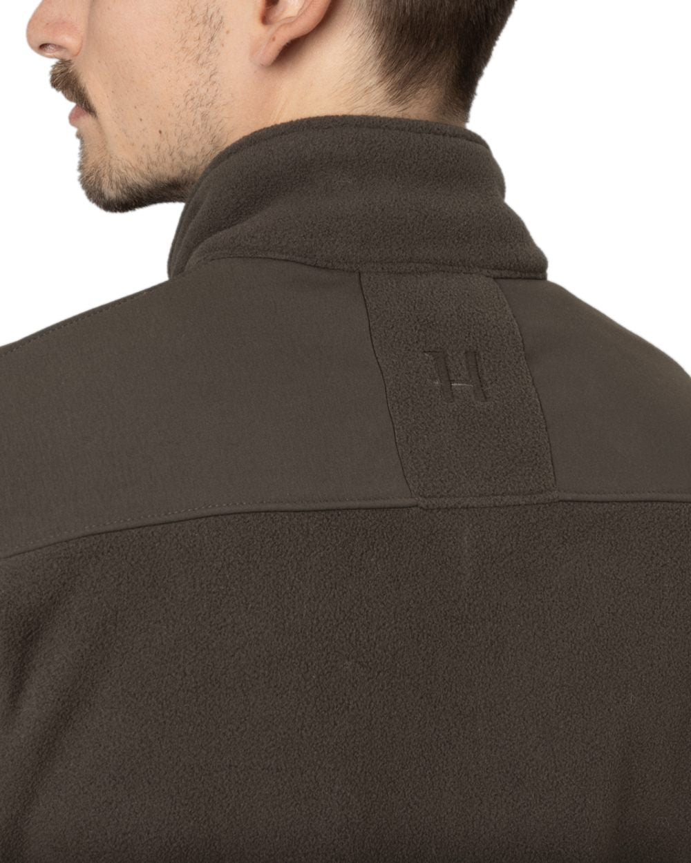 Shadow Brown Coloured Harkila Fjell Fleece Jacket on white background 