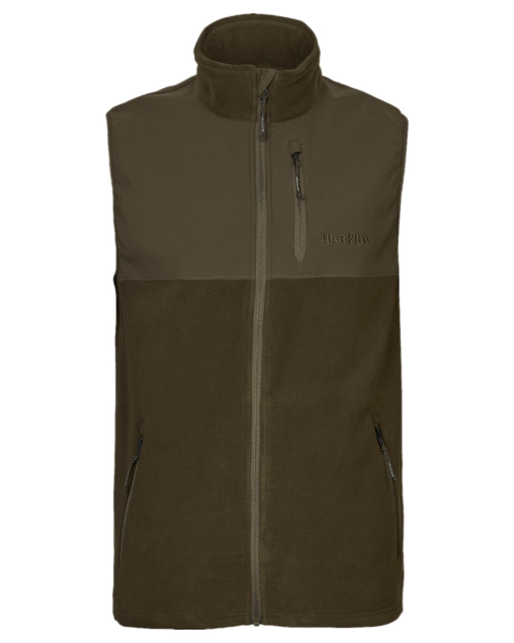 Hunting Green Willow Green Coloured Harkila Fjell Fleece Waistcoat on white background 