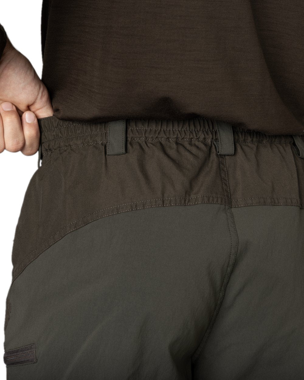 Shadow Brown Shadow Grey Coloured Harkila Fjell Trousers on white background 