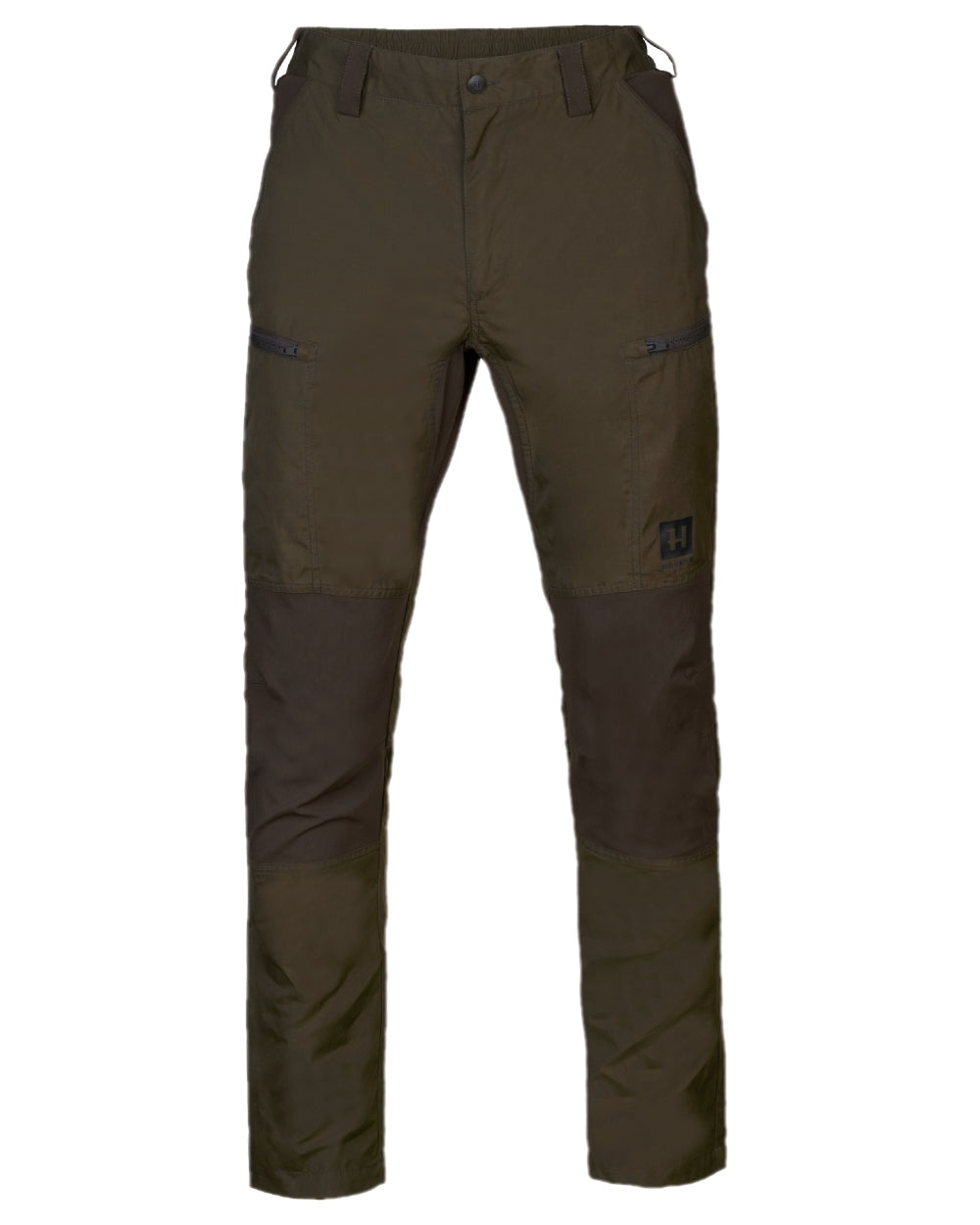 Willow Green Shadow Brown Coloured Harkila Fjell Trousers on white background 