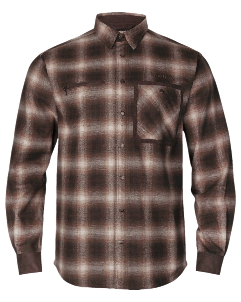 Burgundy Coloured Harkila Folke Shirt Jacket on white background 