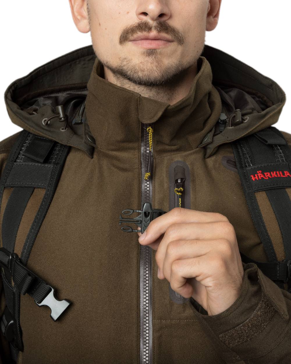 Hunting Green Coloured Harkila Forest Hunter Backpack on white background 
