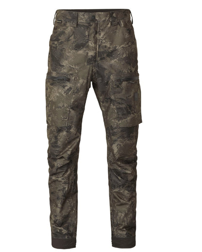 AXIS MSP Darkwood coloured Harkila Forest Hunter GTX Camo Trousers on white background 