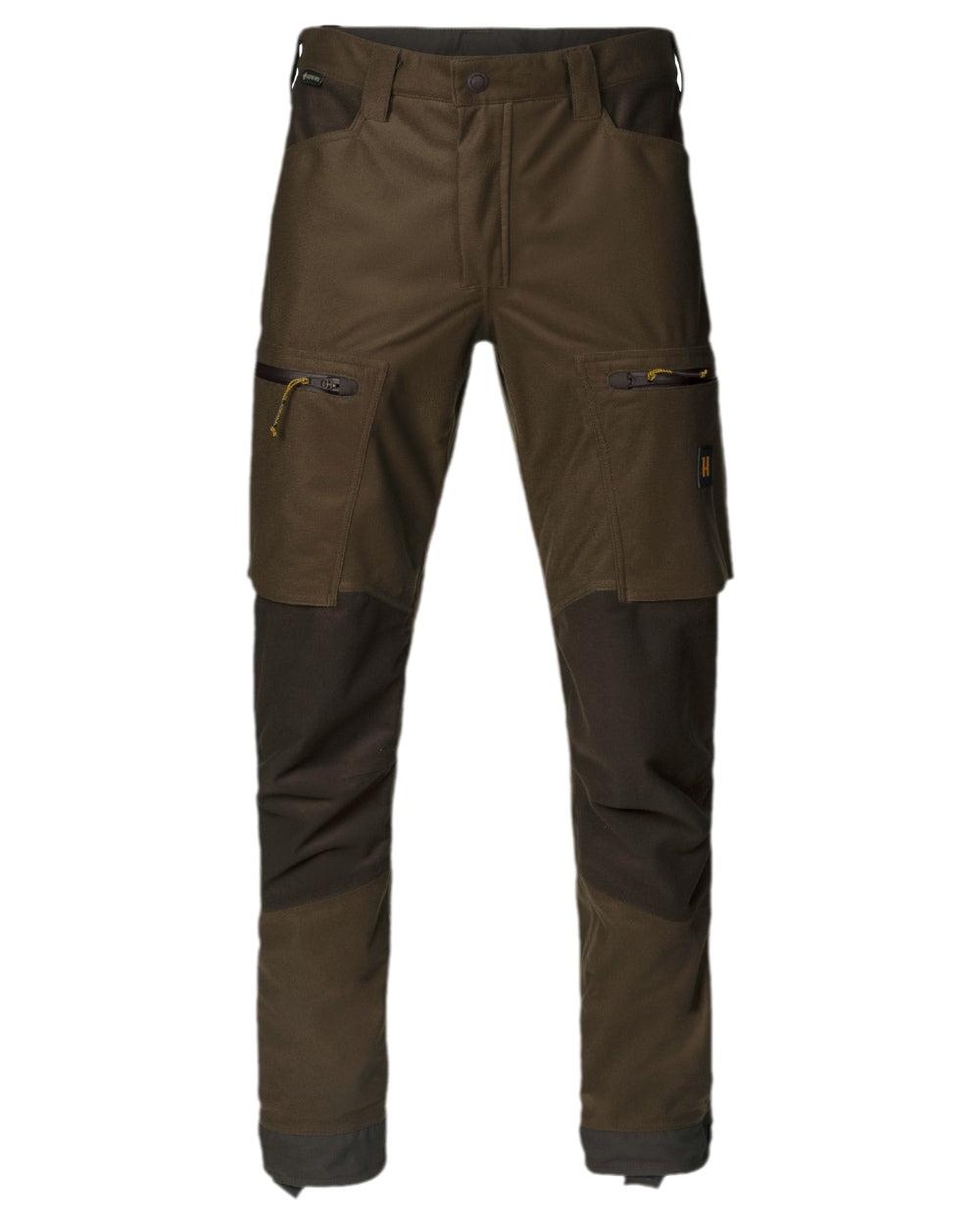 Hunting Green Shadow Brown Coloured Harkila Forest Hunter GTX Trousers on white background 
