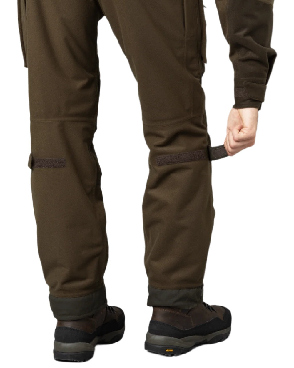 Hunting Green Shadow Brown Coloured Harkila Forest Hunter GTX Trousers on white background 