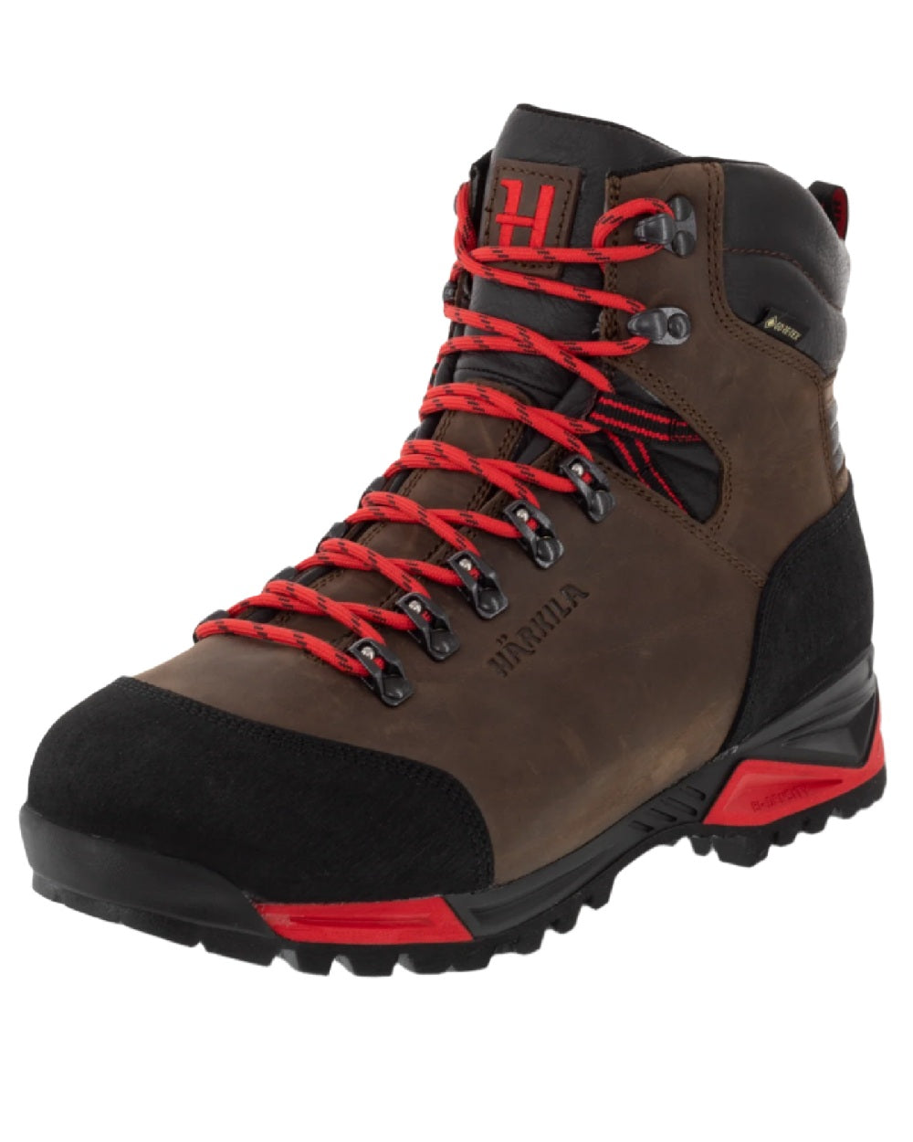 Dark Brown Coloured Harkila Forest Hunter Mid GTX Boots on white background 