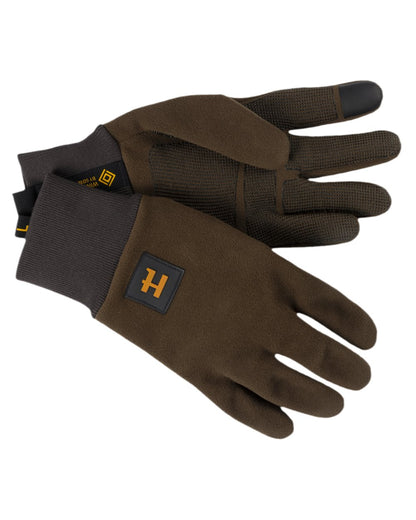 Hunting Green Shadow Brown Coloured Harkila Forest Hunter WSP Gloves on white background 