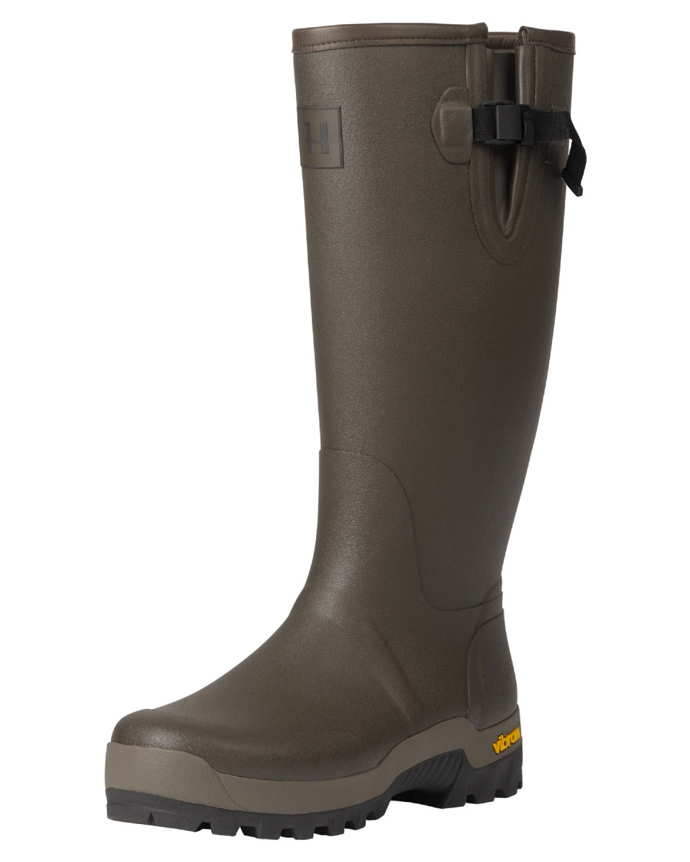 Dark Willow Green Coloured Harkila Forester Gusset Rubber Boots on white background 