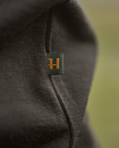 Shadow Brown Wildboar Coloured Harkila Game Short Sleeve T-Shirt on outdoor background 