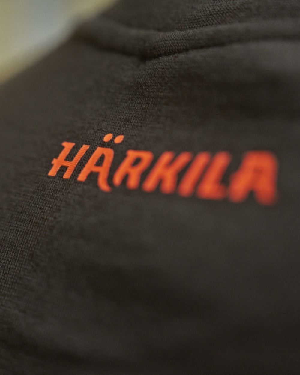 Shadow Brown Wildboar Coloured Harkila Game Short Sleeve T-Shirt on outdoor background 