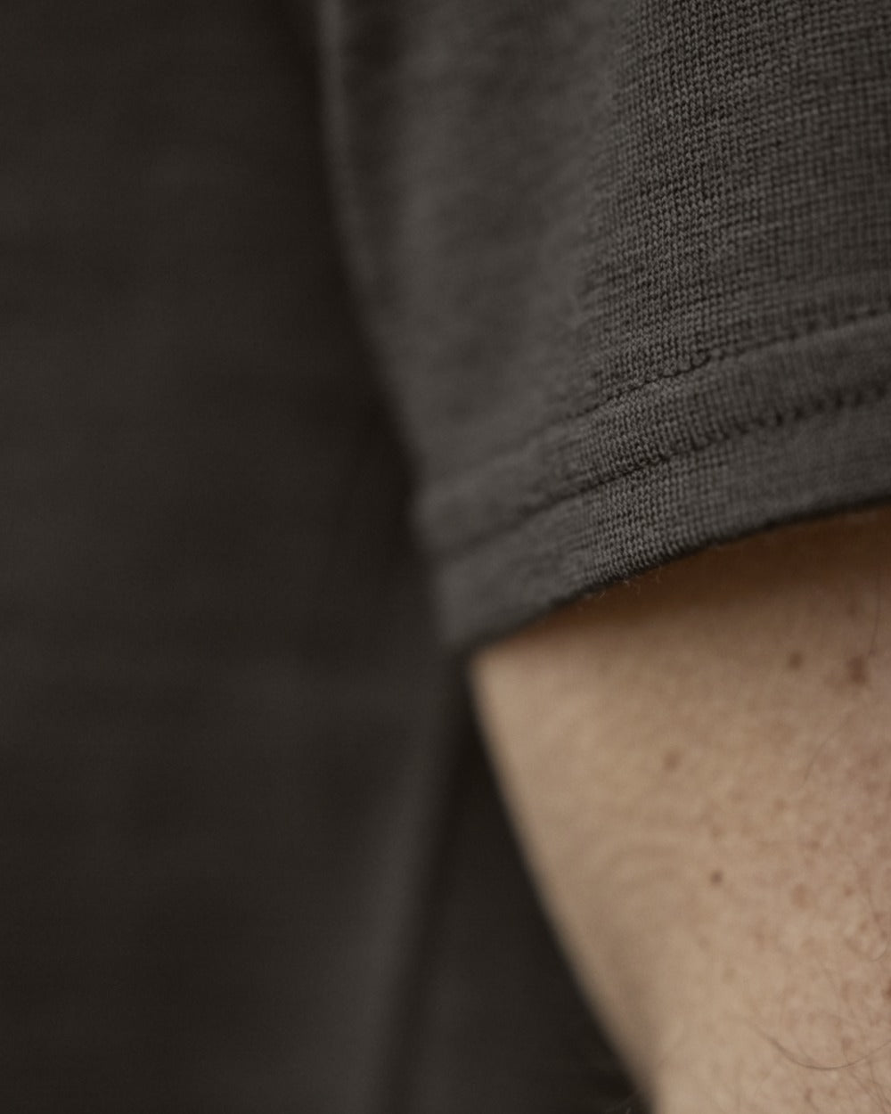 Shadow Brown Wildboar Coloured Harkila Game Short Sleeve T-Shirt on outdoor background 