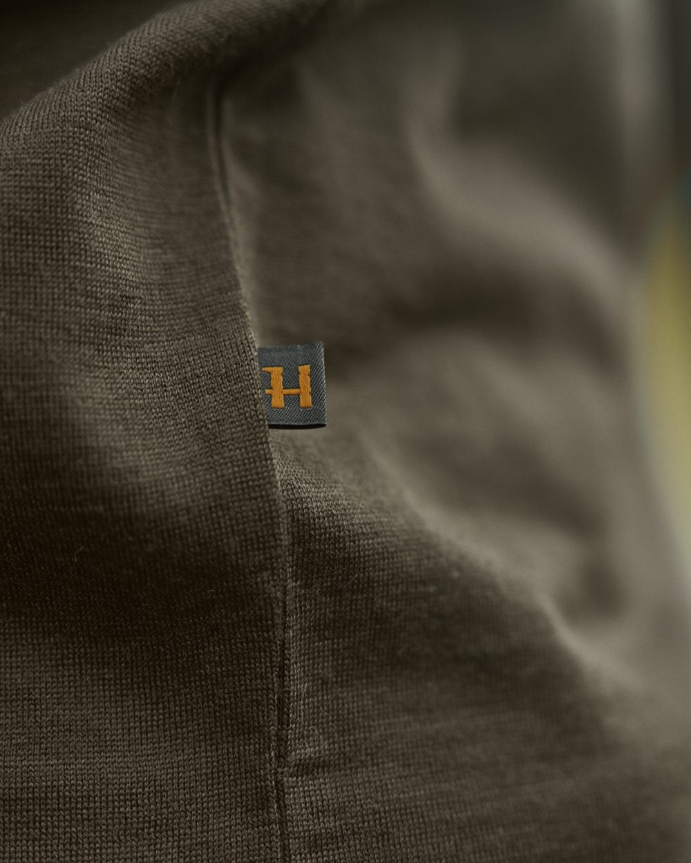 Willow Green Moose Coloured Harkila Game Short Sleeve T-Shirt on outdoor background 