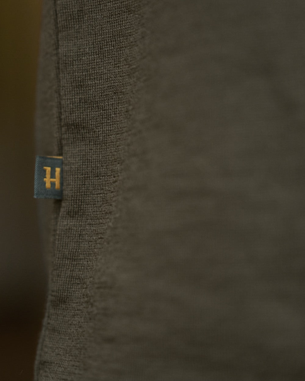 Willow Green Stag Coloured Harkila Game Short Sleeve T-Shirt on outdoor background 