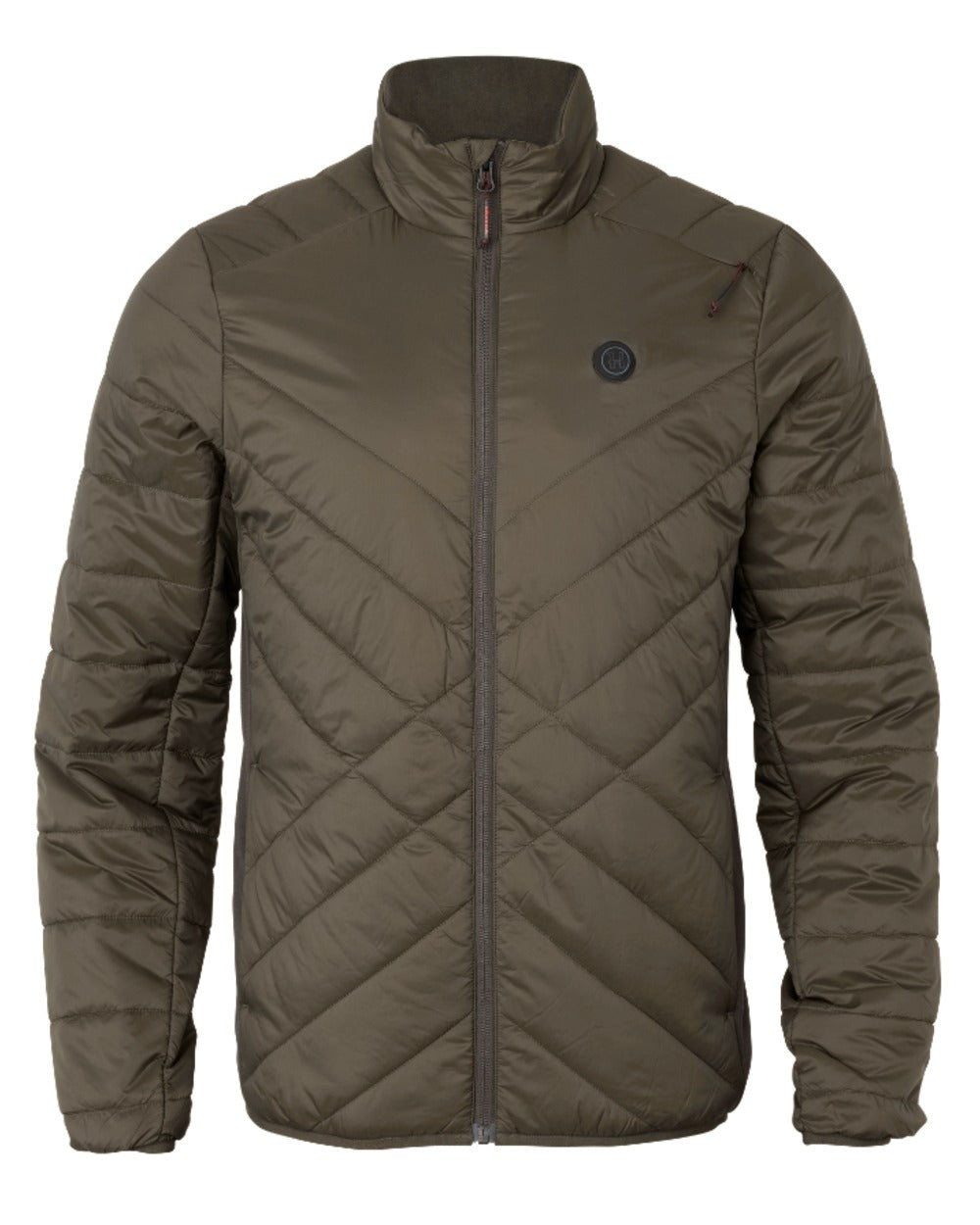 Willow Green Shadow Brown coloured Harkila Heat Insulated Jacket on white background 