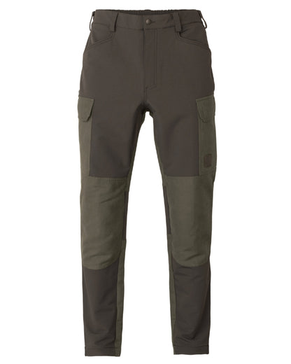 Black Olive Forest Night coloured Harkila Hill Trousers on white background 