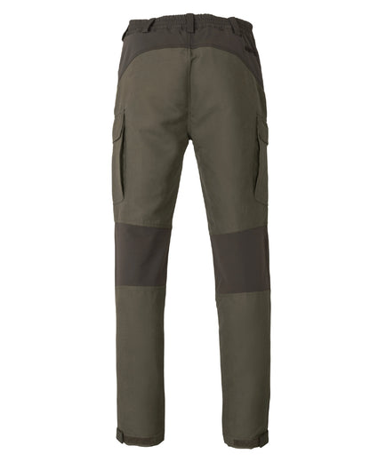 Black Olive Forest Night coloured Harkila Hill Trousers on white background 